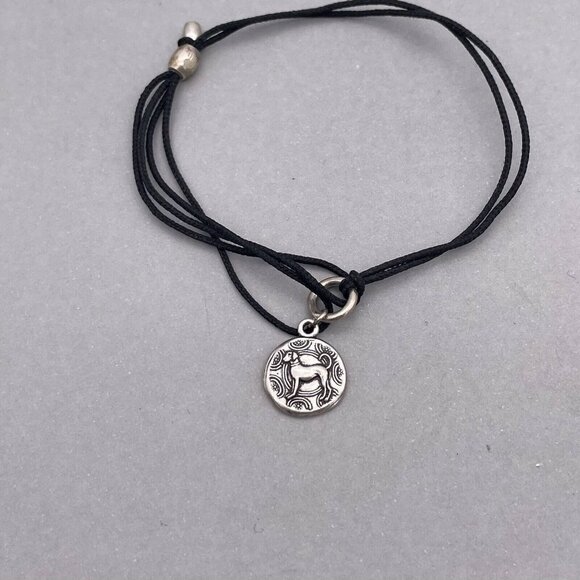 Alex and Ani Dog Pull Charm Black Double Cord Bracelet - Picture 3 of 5